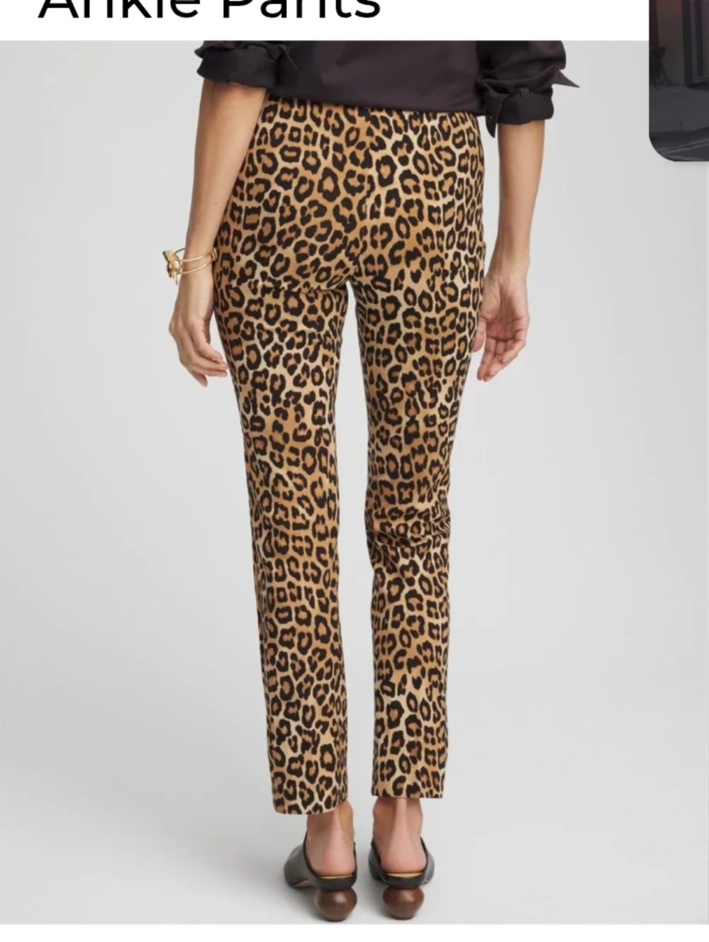 Chico's Juliet Ponte Leopard So Slimming Ankle Pants US 12 Animal Print NWOT